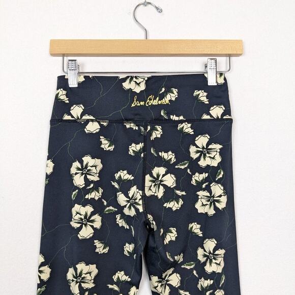 Sam Edelman Bold Garden Green Floral Cropped Leggings Size S - Picture 5 of 8